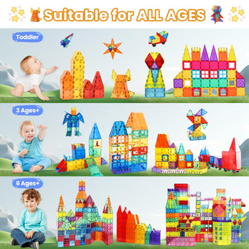 Paaxido magnetic tiles with strong magnets enable durable, intricate constructions.