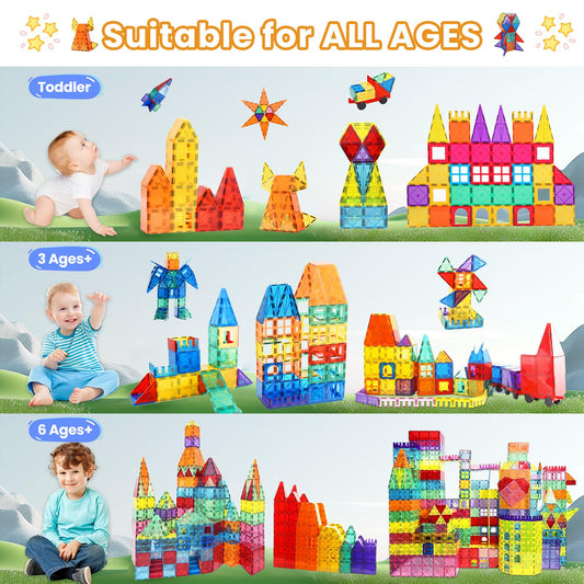 Paaxido magnetic tiles with strong magnets enable durable, intricate constructions.