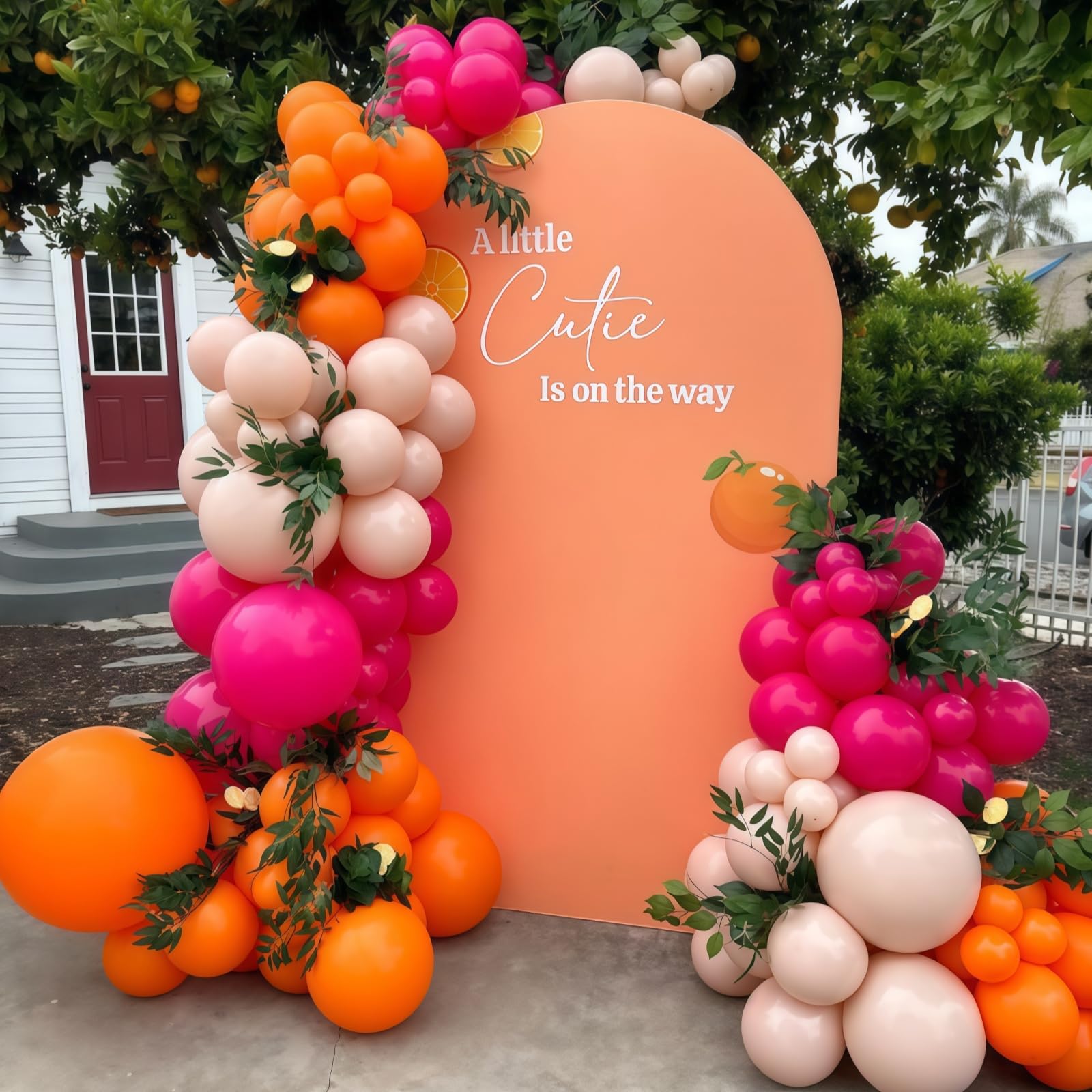 Paayeq orange 18inch balloons create a bold tropical vibe.