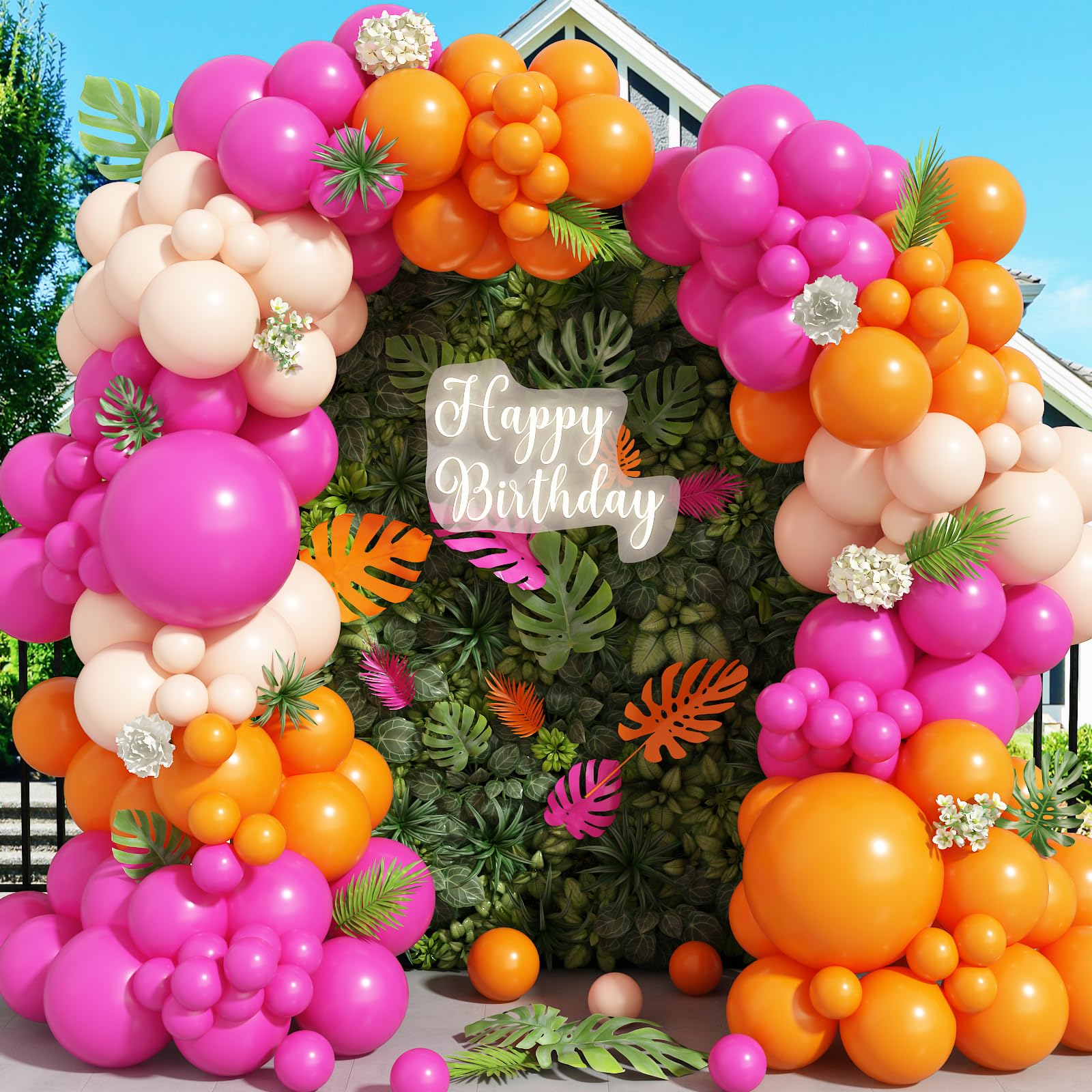 Paayeq tropical Hawaiian balloon arch kit adds vibrant summer décor.