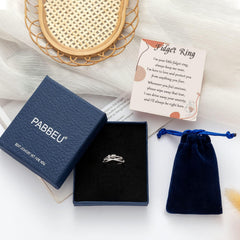 PABBEU ring worn on finger demonstrating discreet daily fidget use.