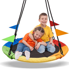 PACEARTH 40in saucer swing seat for outdoor fun and shared backyard play.