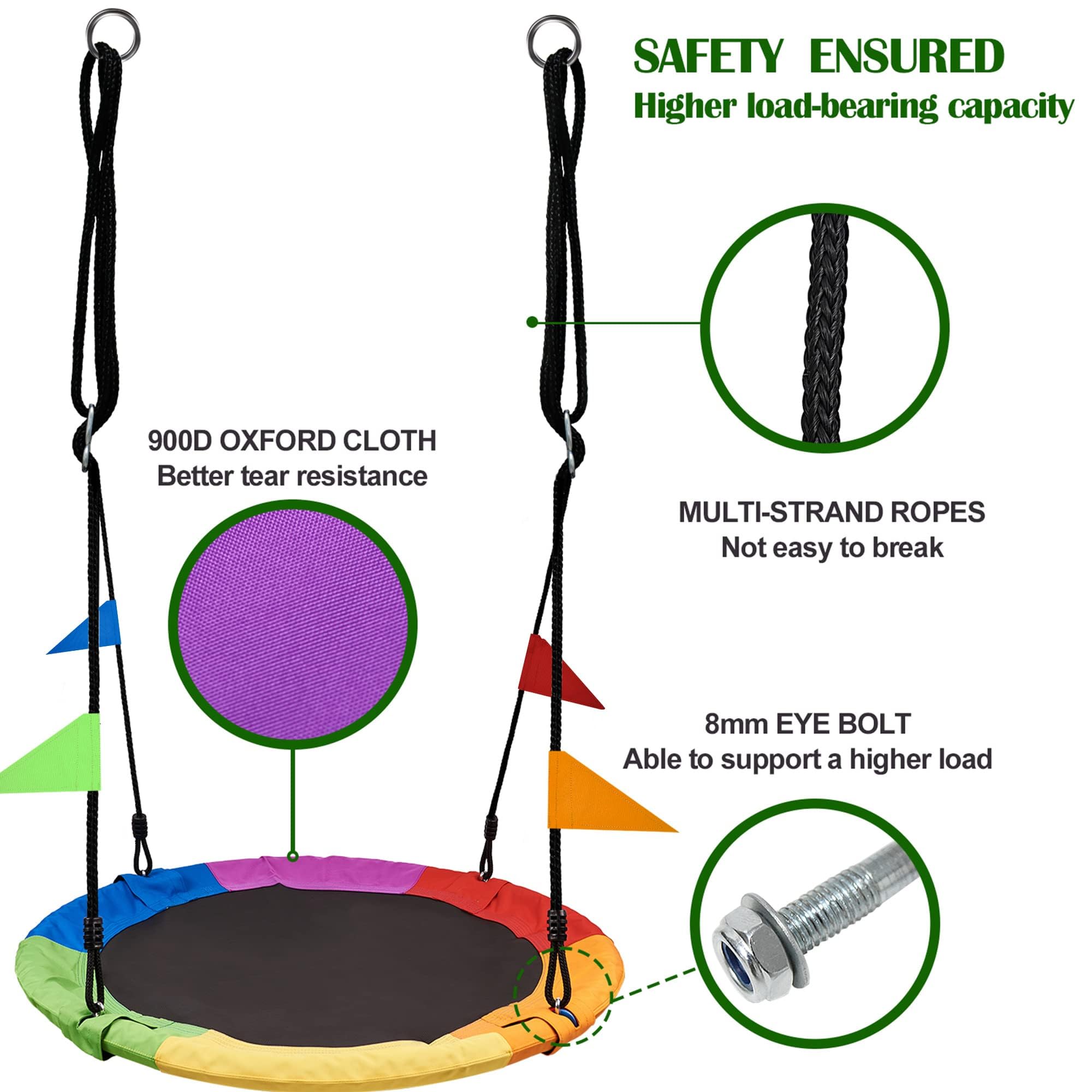 PACEARTH braided multi-strand rope supports dynamic swings with high durability and safety.