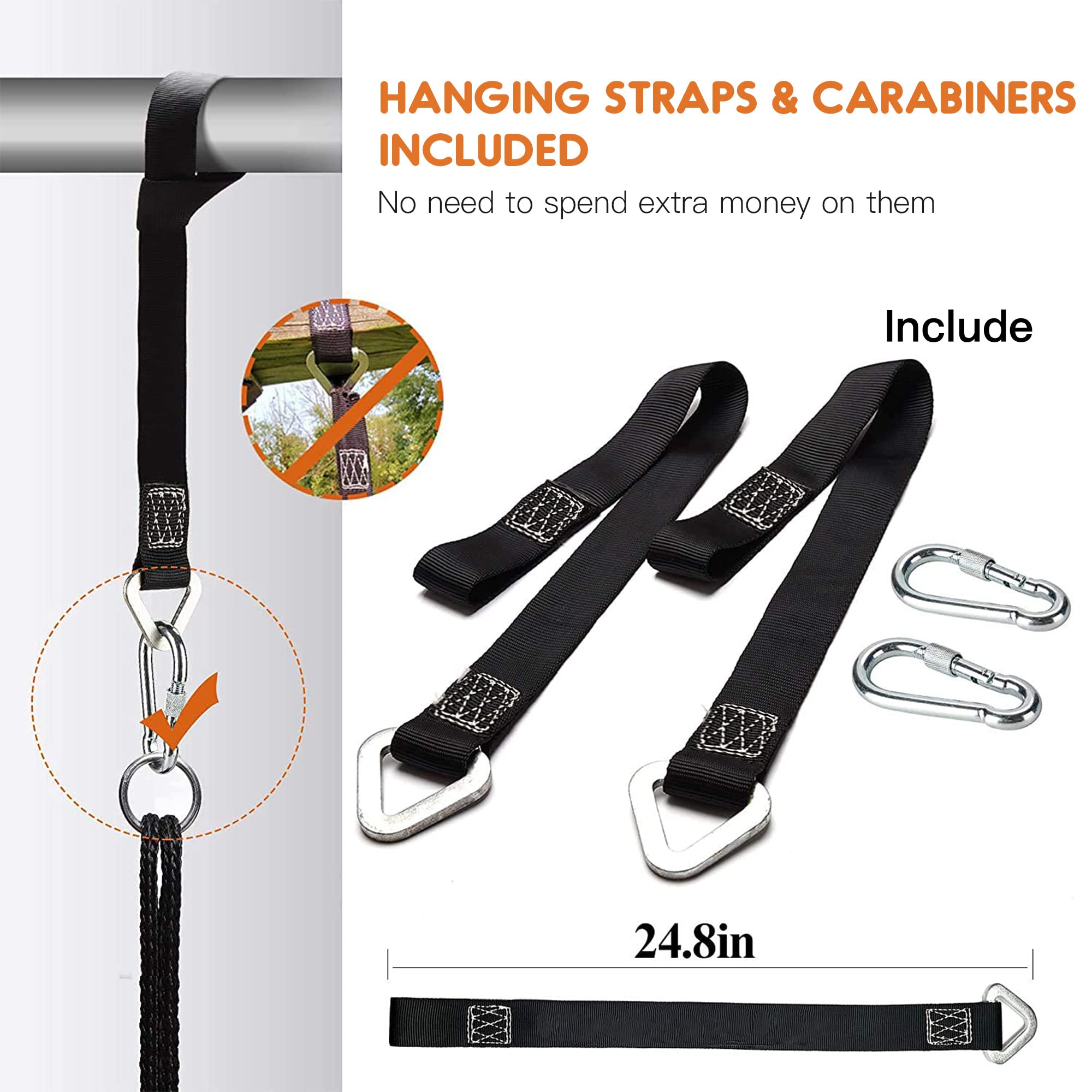 PACEARTH hanging straps included for versatile, safe outdoor mounting