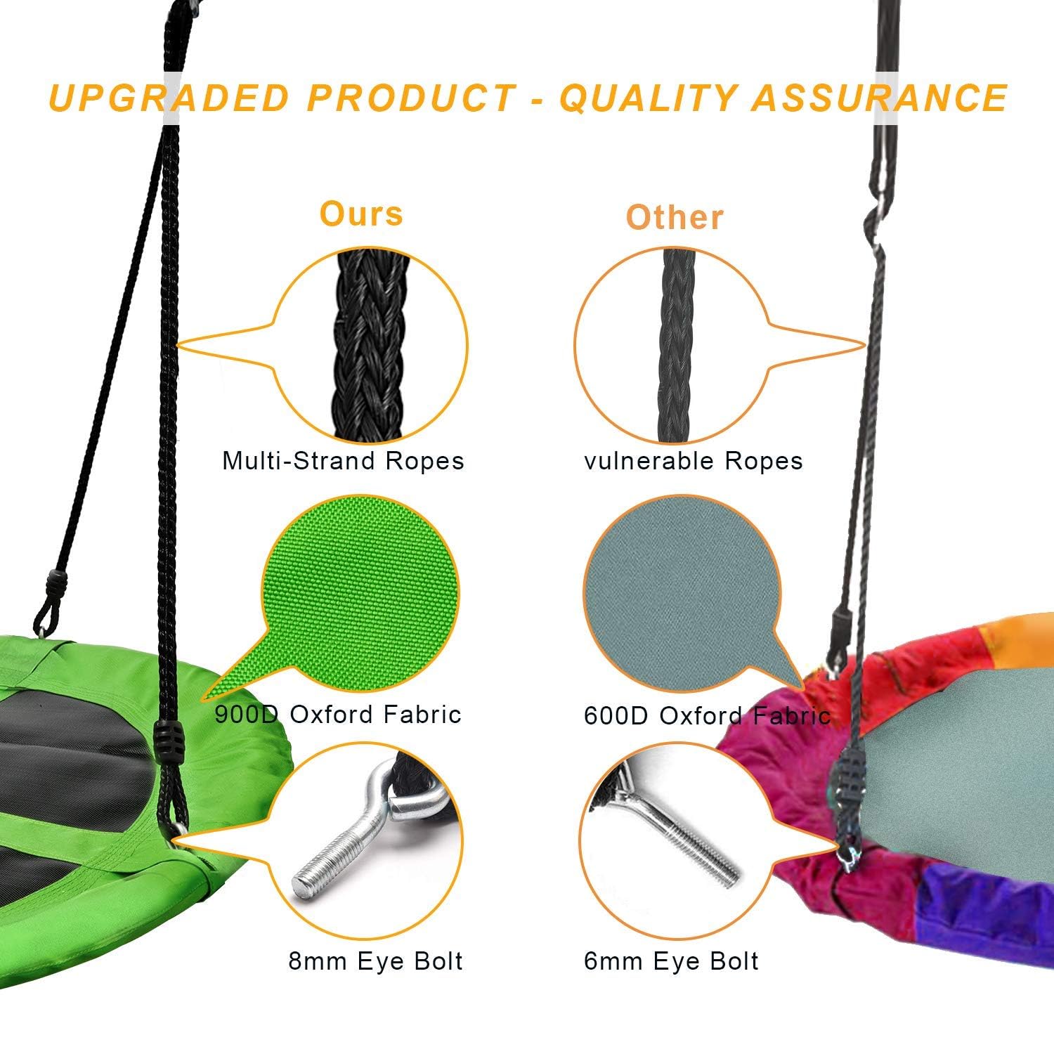 PACEARTH two swing straps and carabiners for secure tree mounting