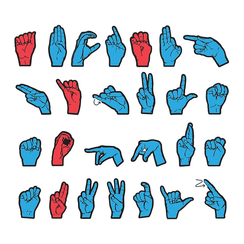 Pacon WonderFoam magnetic sign language letters set with 26 pieces for magnetic boards.