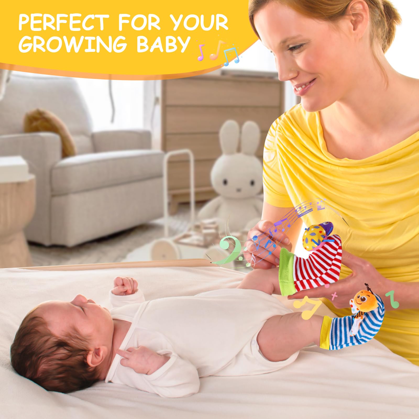 PADONISE velcro wrist rattle for quick, comfy wear
