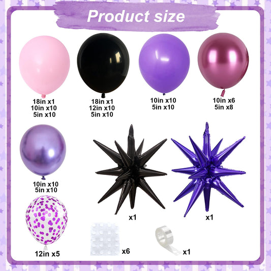 Paeyeq black explosion star balloon adds dramatic accent for celebrations.