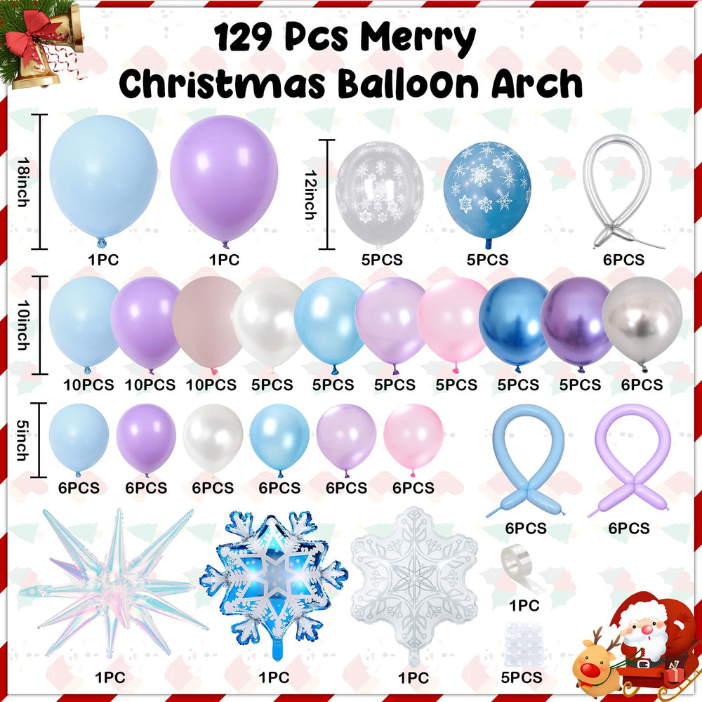 Paeyeq blue snowflake latex balloons for a chilly winter look