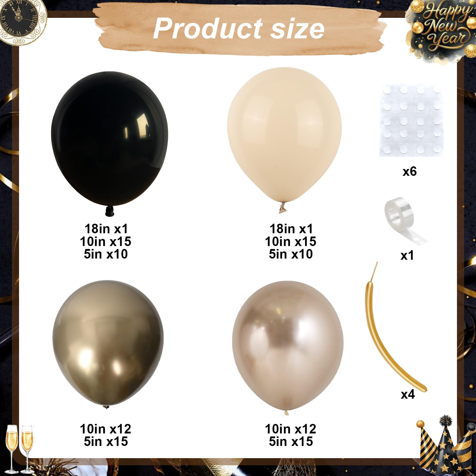 Paeyeq champagne-gold 10in balloons add a luxe shimmer for celebrations