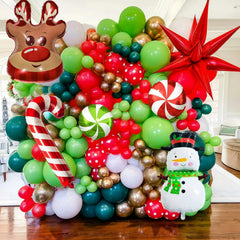 Paeyeq lollipop foil balloons in red and green brighten any setup.