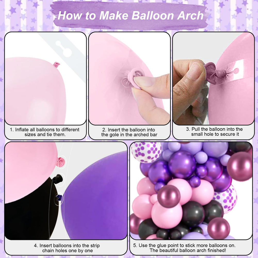 Paeyeq purple confetti balloon adds sparkle to displays.