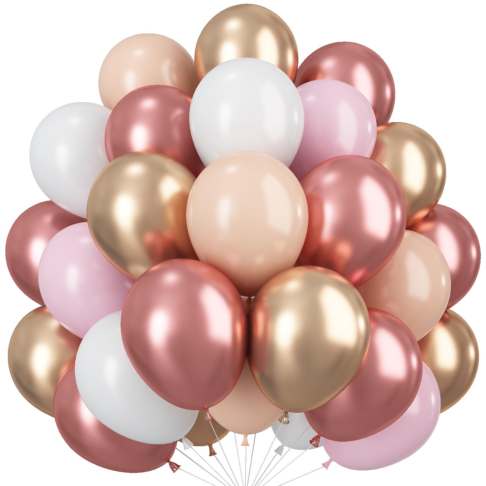 Paeyeq rose gold balloons 60 pcs in 12in for chic boho wedding decor