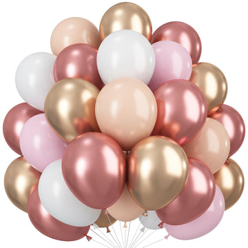 Paeyeq rose gold balloons 60 pcs in 12in for chic boho wedding decor
