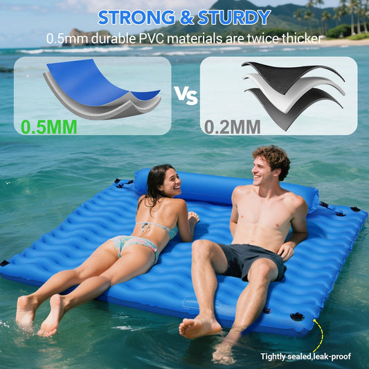 Pafolo large 71 by 71 inch pool mat ideal for pool parties and lakes.