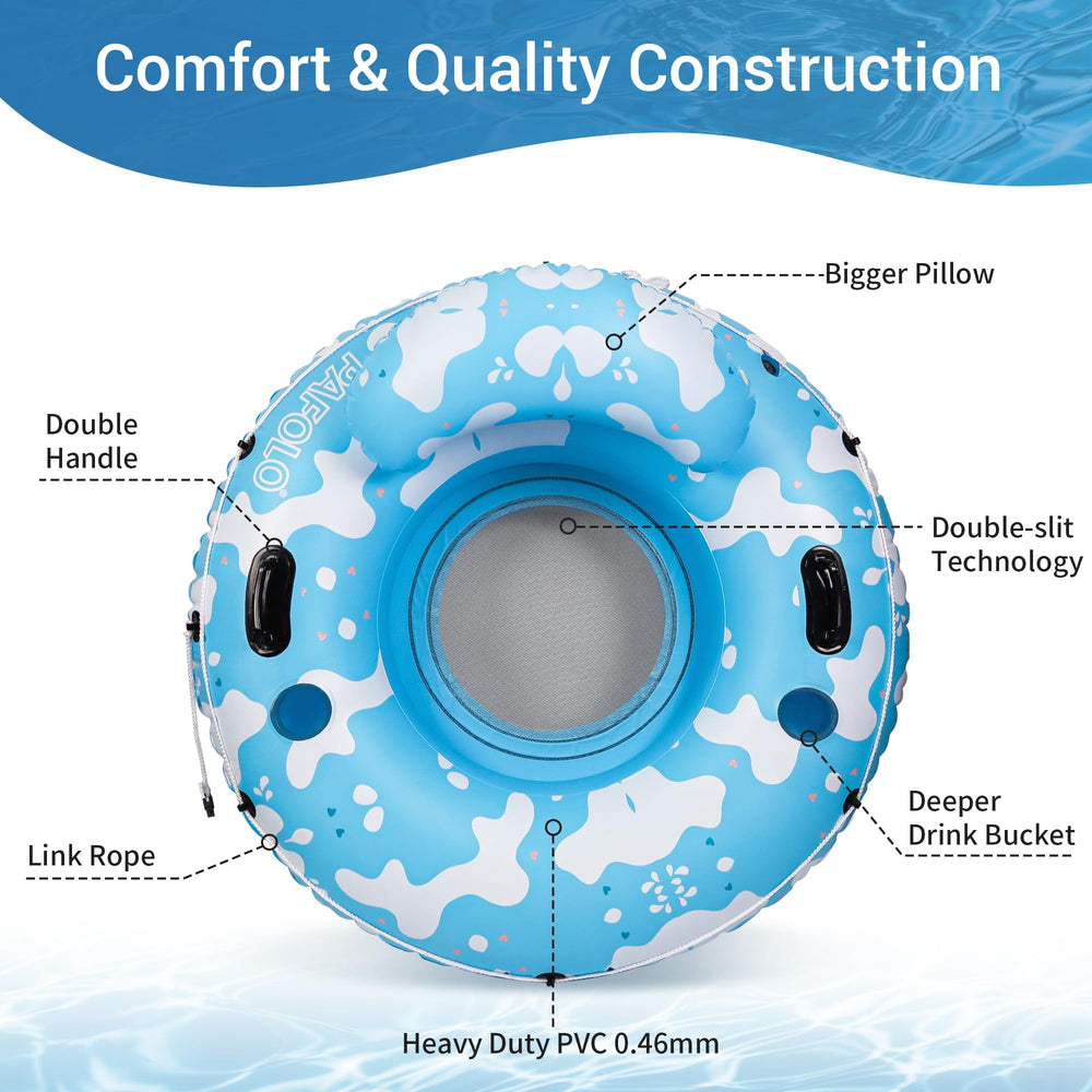 Pafolo River Tubes mesh-seat edge protection prevents tearing during long floats.