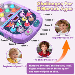 Extra large 11 by 15 inch playfield invites comfortable hands-on play.