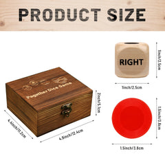 Pagather three 1-inch wooden dice for quick, engaging gameplay
