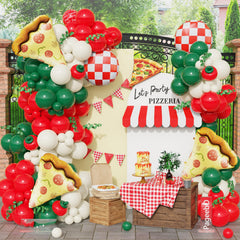 PageebO pizza party decorations 145pcs balloons kit for vibrant celebrations
