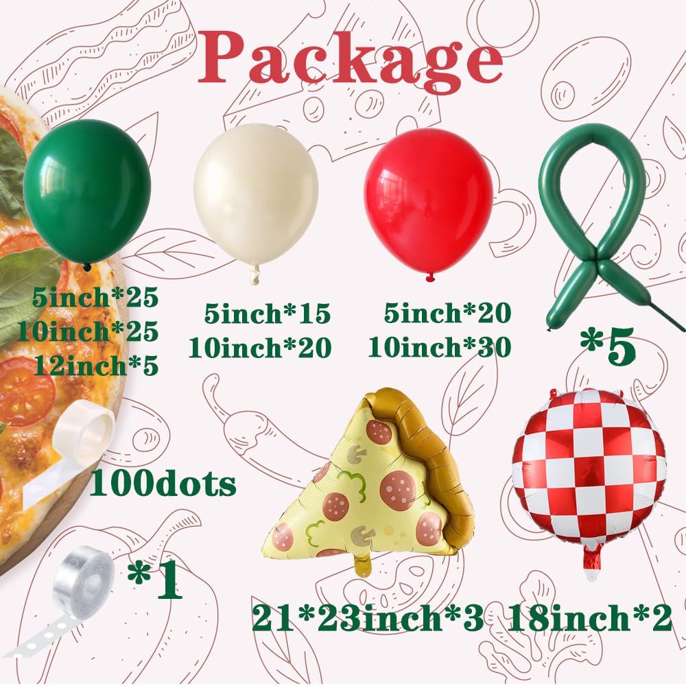 PageebO pizza themed foil balloons add festive pizza vibe