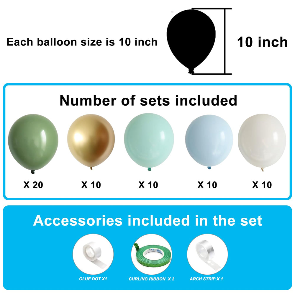 Pagicoday pastel mint blue balloons 10 inch for elegant celebration