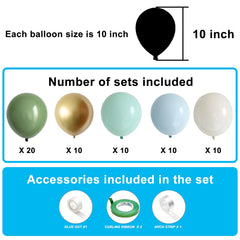 Pagicoday pastel mint blue balloons 10 inch for elegant celebration