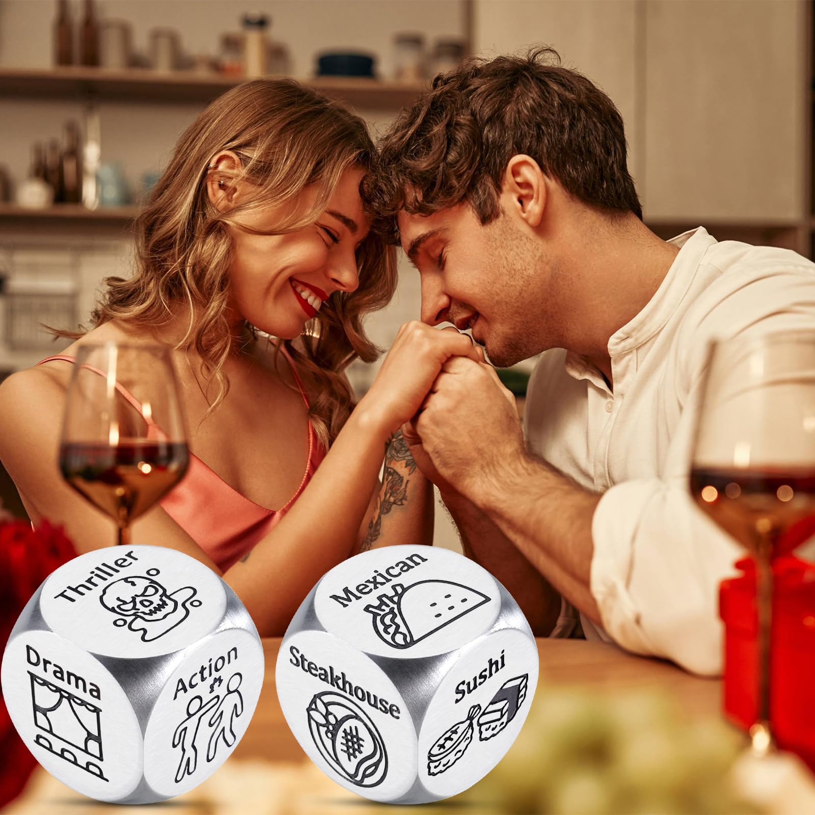 Paginafr date-night food dice shown for simple meal and movie decisions