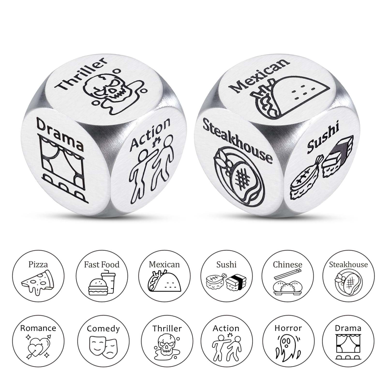 Paginafr gift box with two dice, ready for gifting