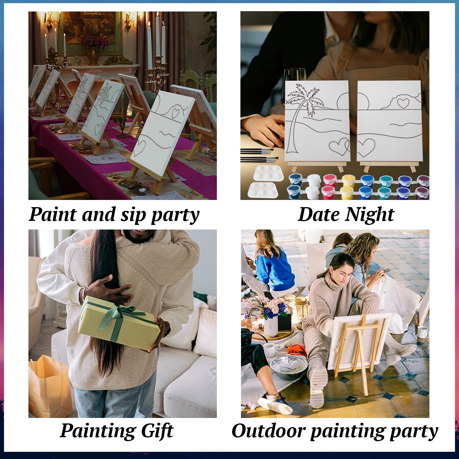 PAILIM brushes set for details and broad strokes in the couples painting kit