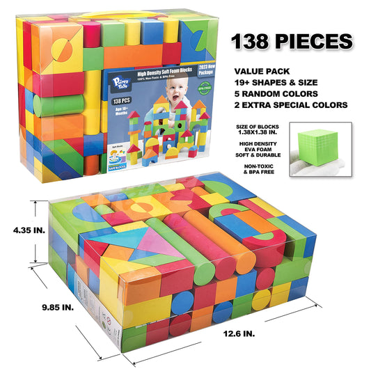 Pairez Foam Blocks float during bath time, adding safe water play.