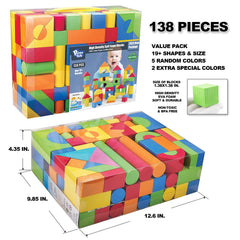 Pairez Foam Blocks float during bath time, adding safe water play.