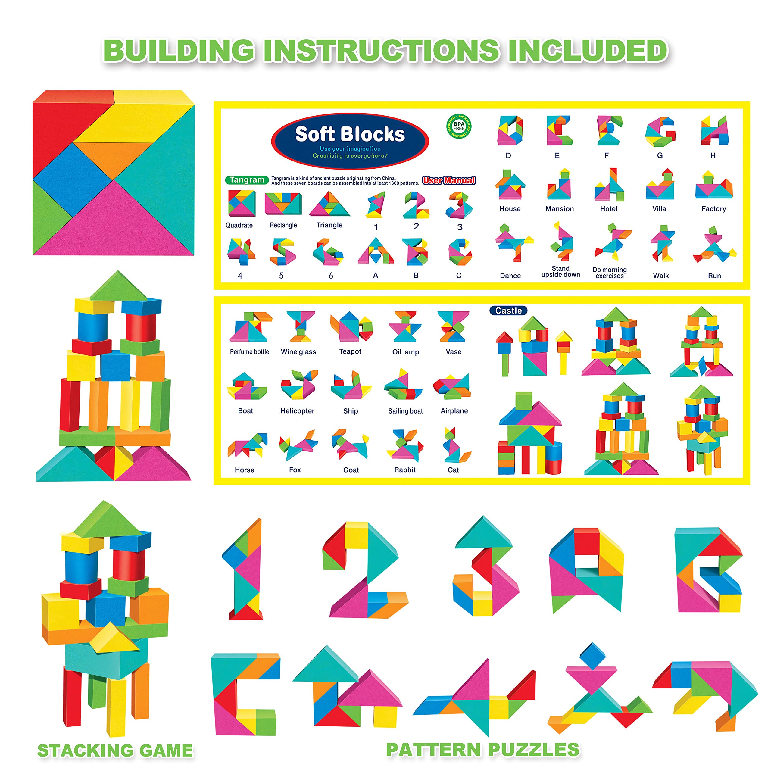 Blocks compatible with other sets enable mix-and-match creative construction.