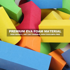 Soft, durable EVA foam keeps play safe and comfortably light for little hands.