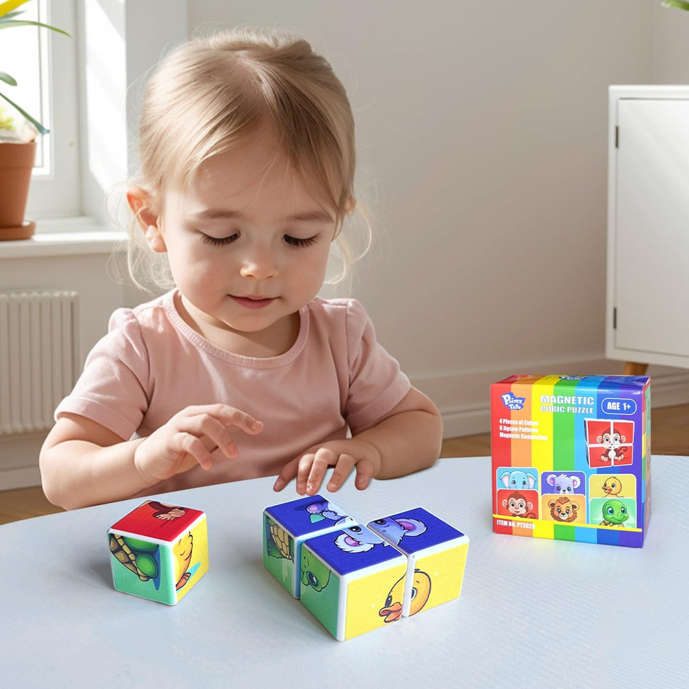 Pairez Toys 3D magnetic cubic jigsaw printed sides showcase vibrant artwork.