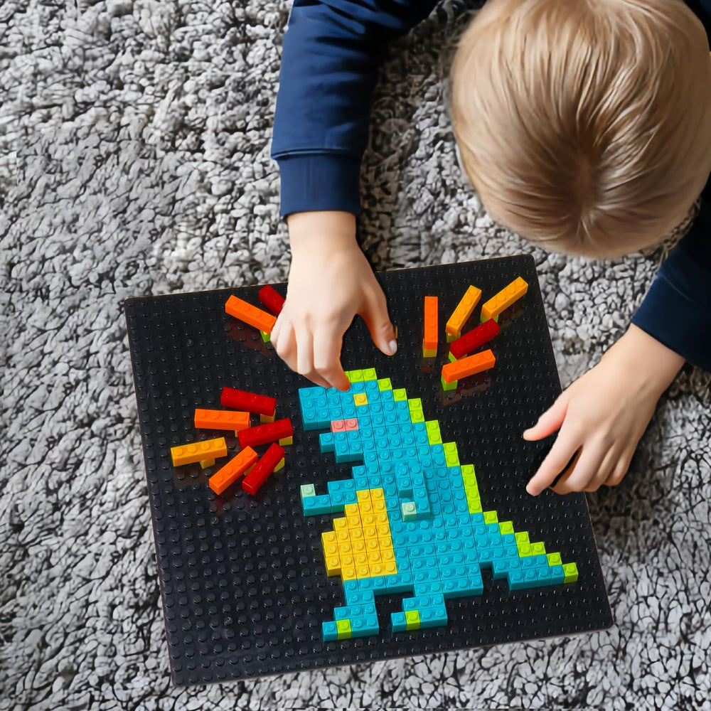 Pairez Toys eight baseplates shown with kids building for collaborative play.