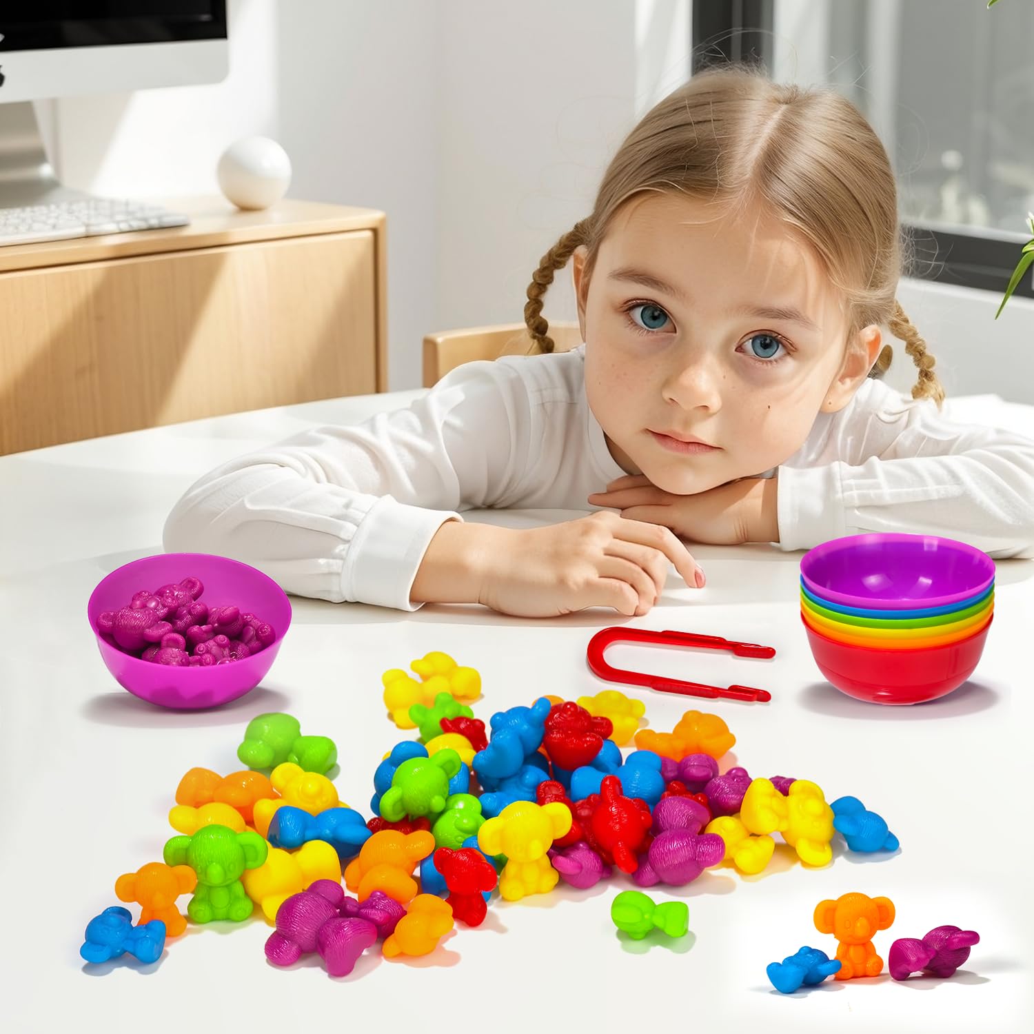 Pairez Toys classroom-ready rainbow koalas and bowls for group work