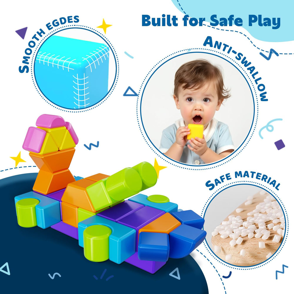 Pairez Toys colorful blocks-7 colors shown for vibrant, engaging play sessions.