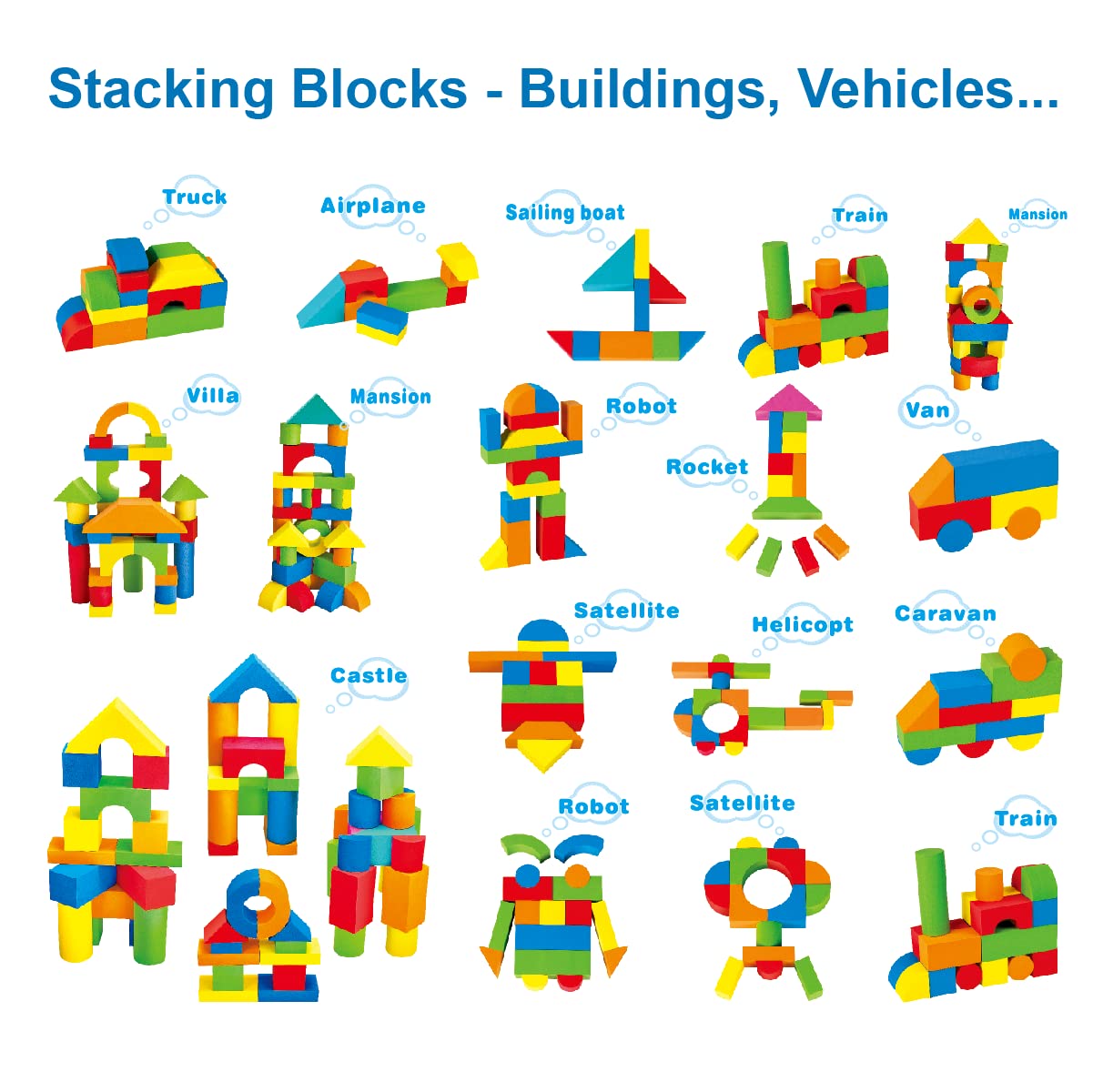 Pairez Toys foam blocks floating during bath time for water play.