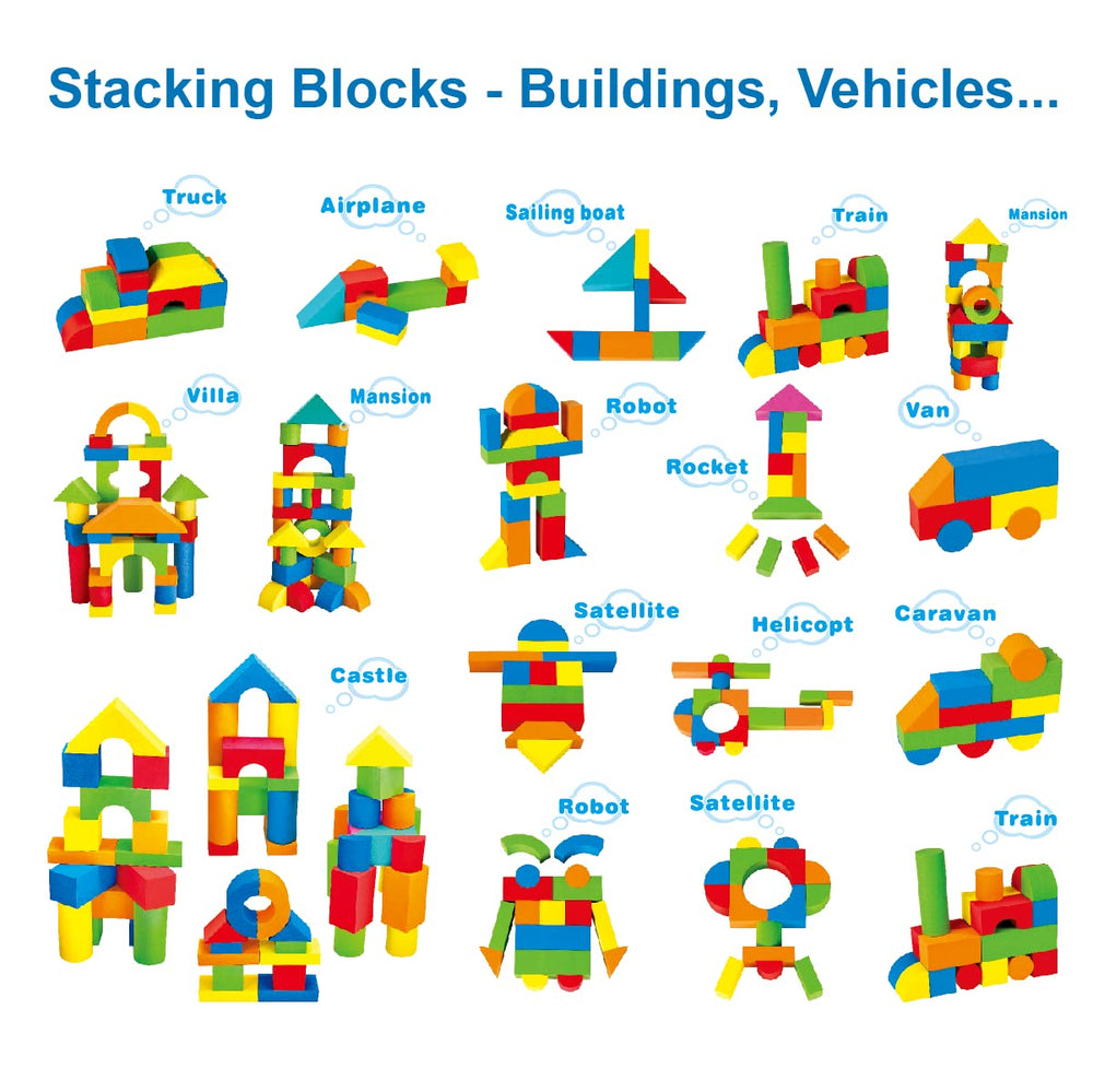 Pairez Toys foam blocks floating during bath time for water play.