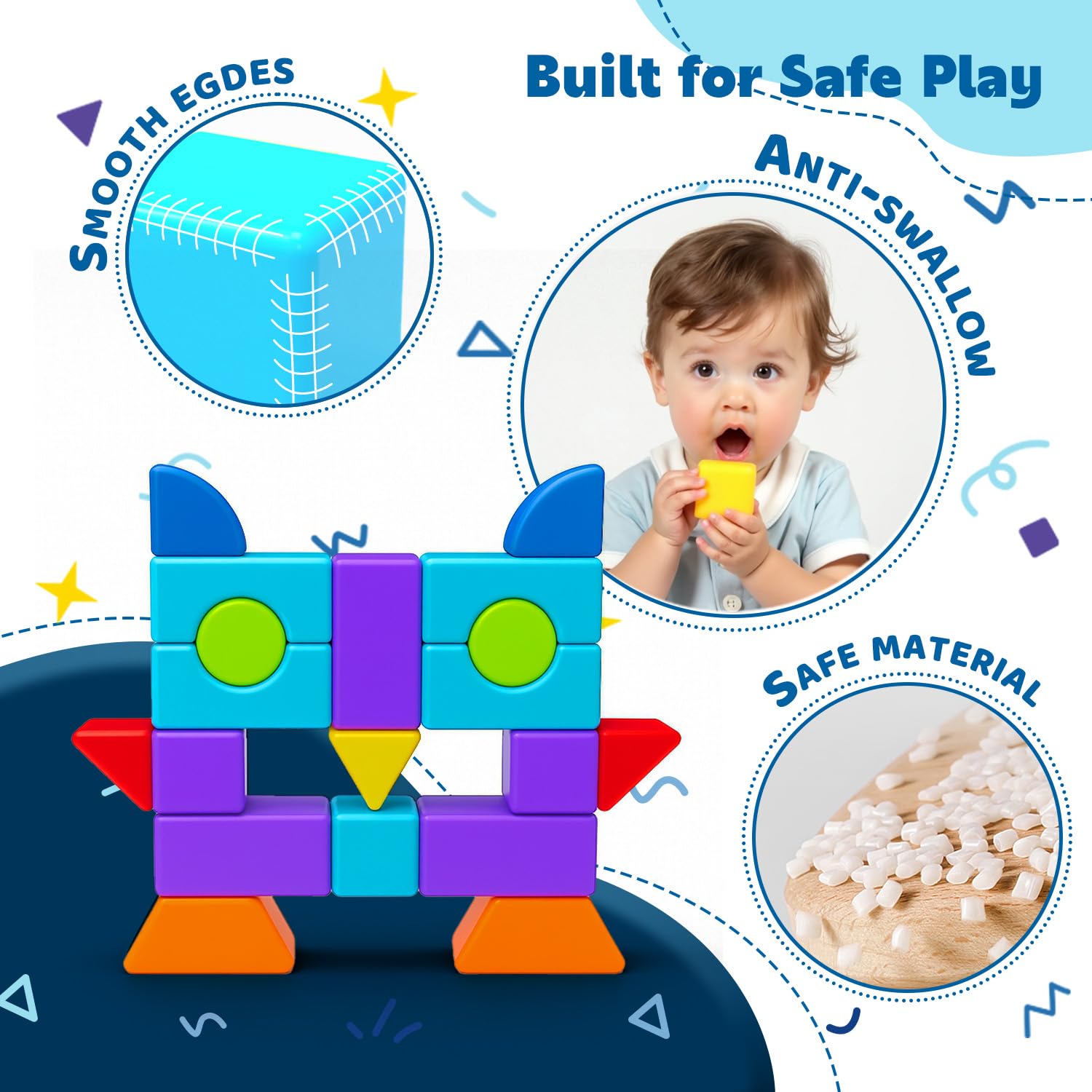 Pairez Toys magnetic blocks eight geometric shapes invite creative, hands-on construction play.
