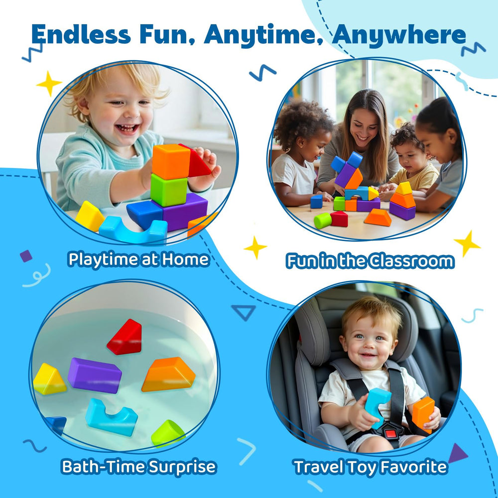 Pairez Toys clicking blocks provide satisfying sensory feedback as kids shake.