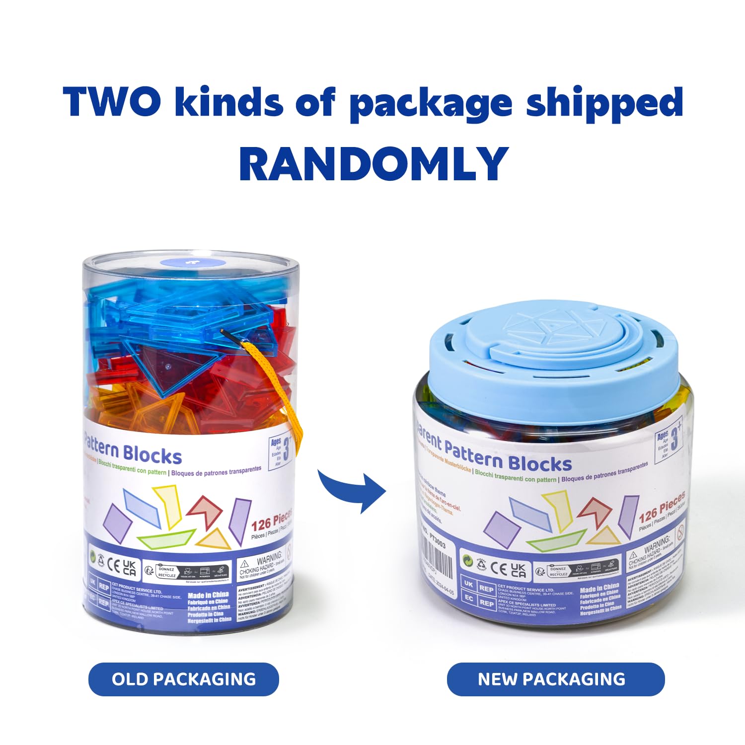 Pairez Toys six-color translucent blocks support patterning and color mixing.