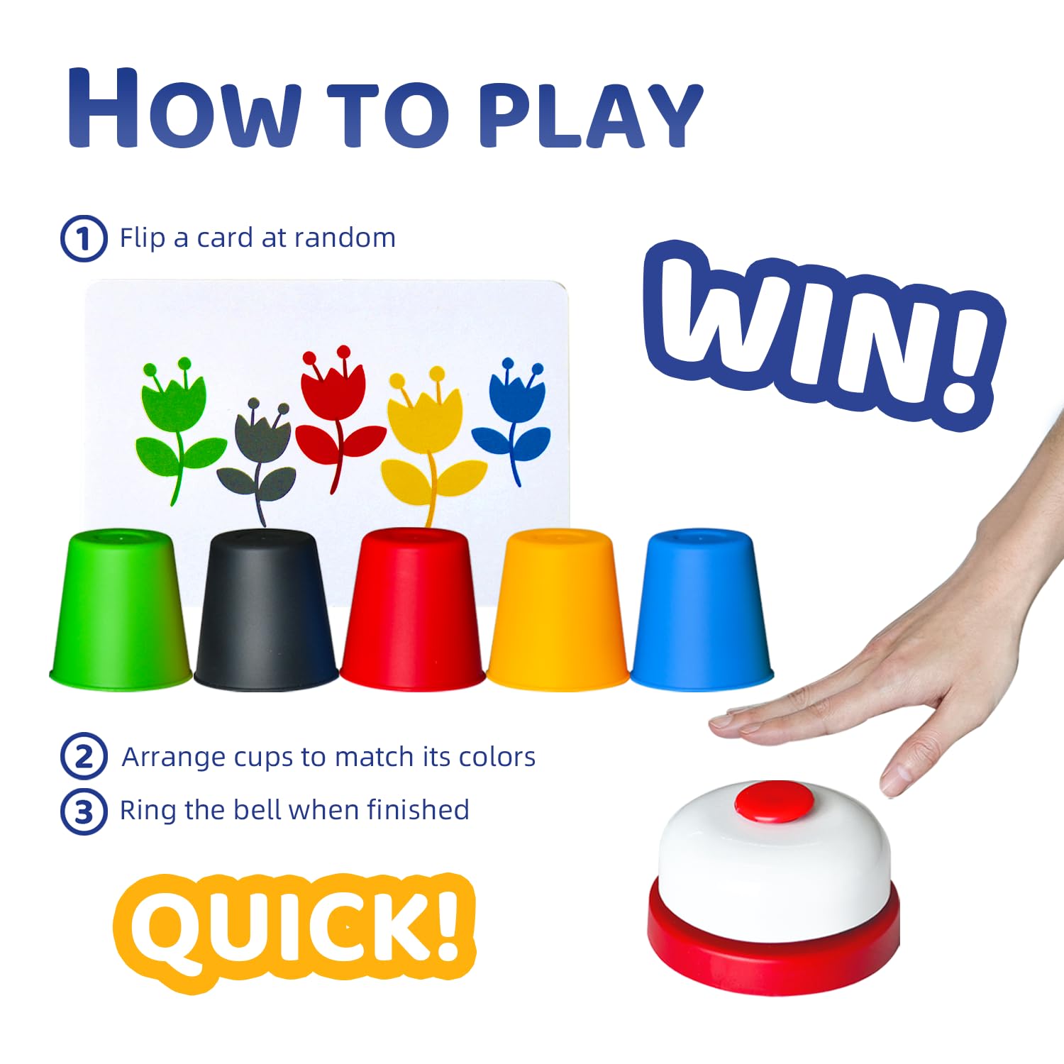 Pairez Toys Quick Stacking Cups Game 30 cups promote colorful stacks for visual recognition practice.