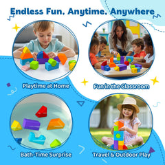 Pairez Toys sensory-click blocks offer tactile feedback during play.