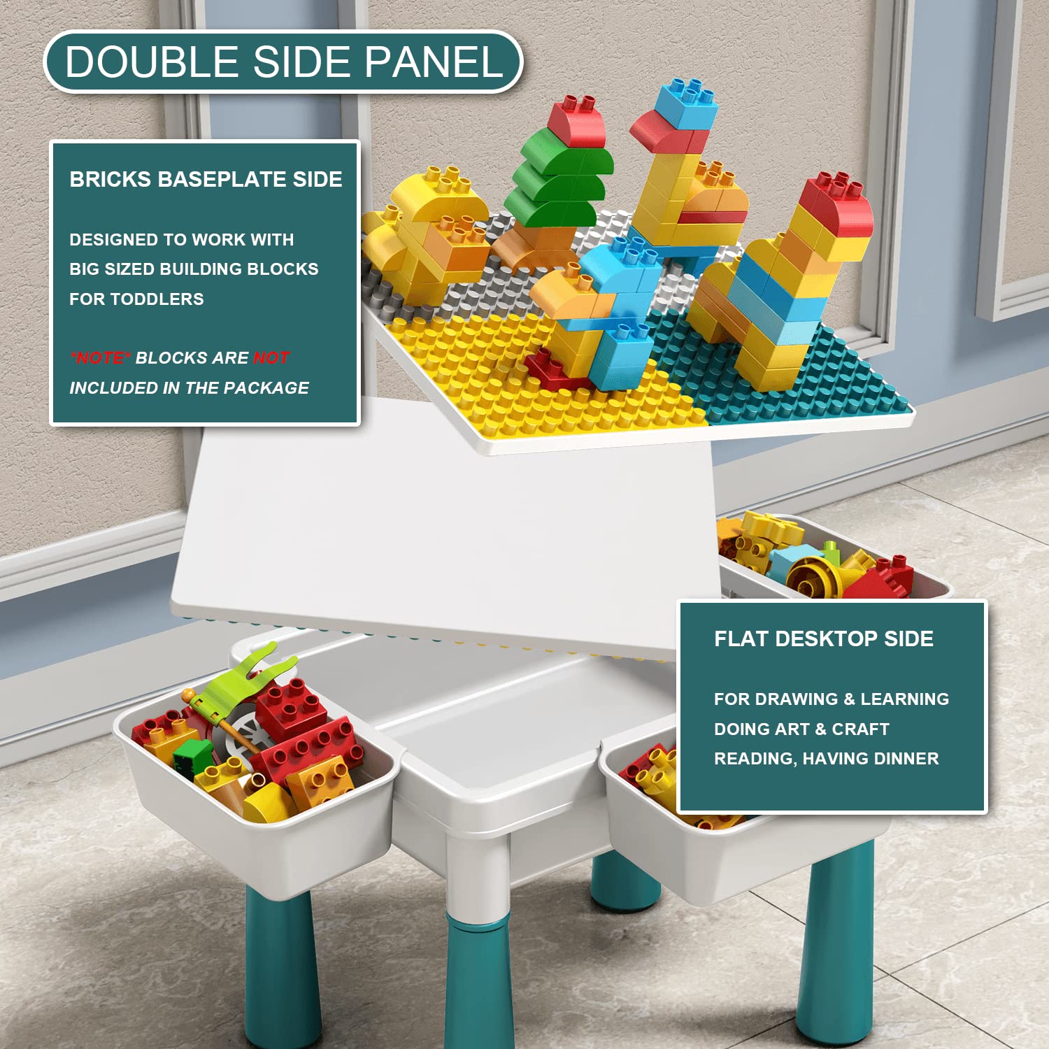 Pairez Toys small activity table marble-run layout encourages fine motor skills.