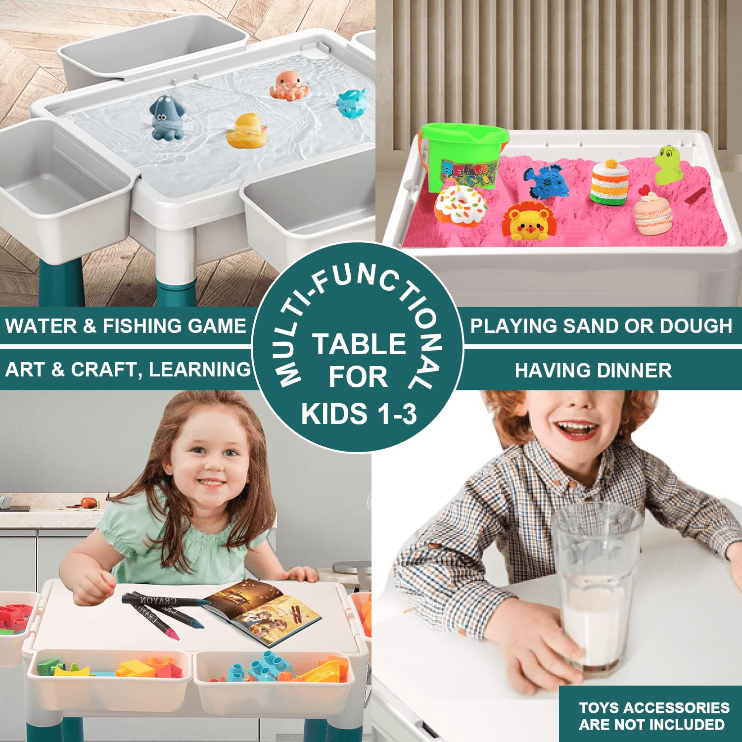 Pairez Toys small activity table sand-and-water setup invites sensory exploration.