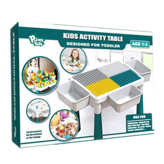 Pairez Toys small activity table storage space helps keep toys organized.