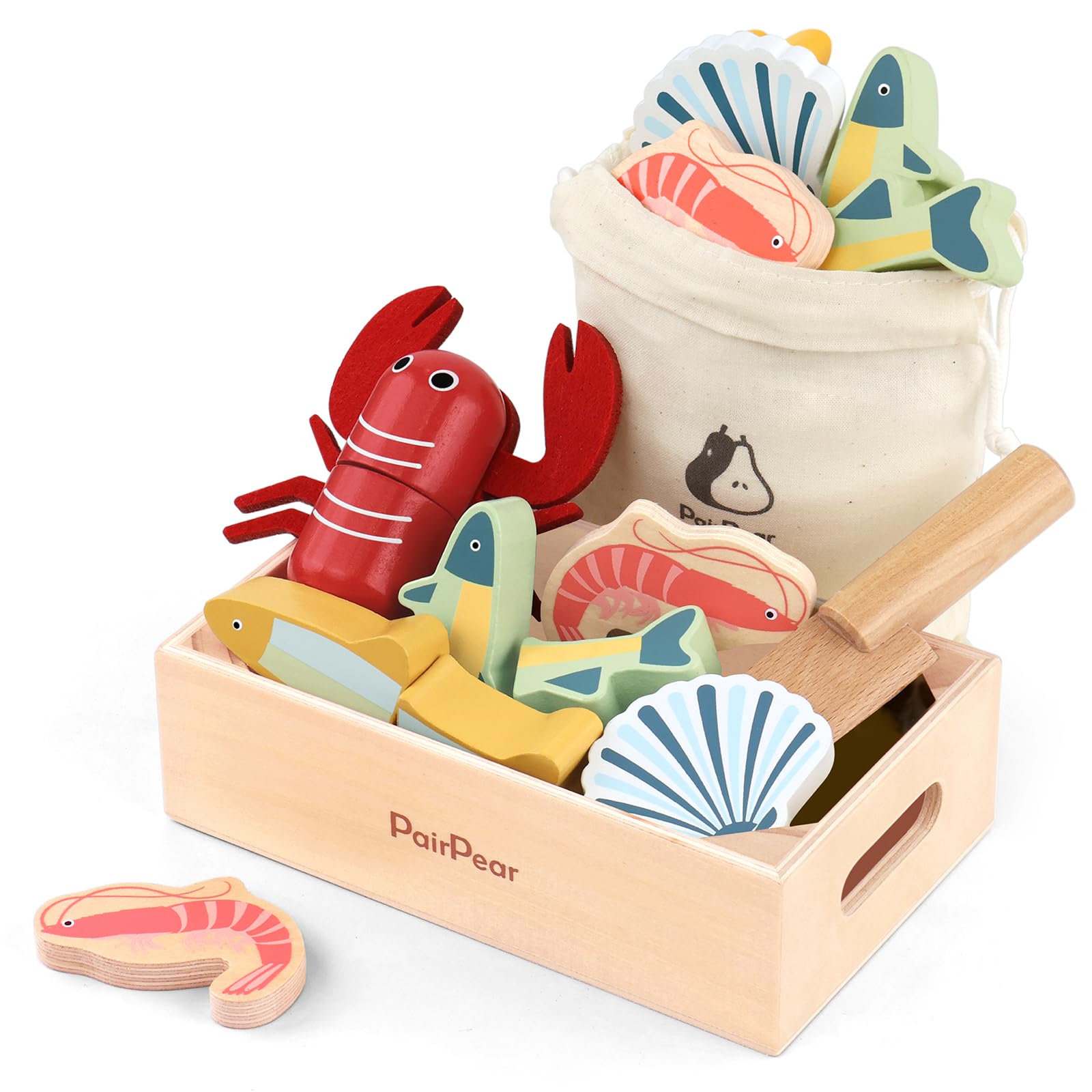 PairPear lobster piece for safe pretend cutting and tactile feedback