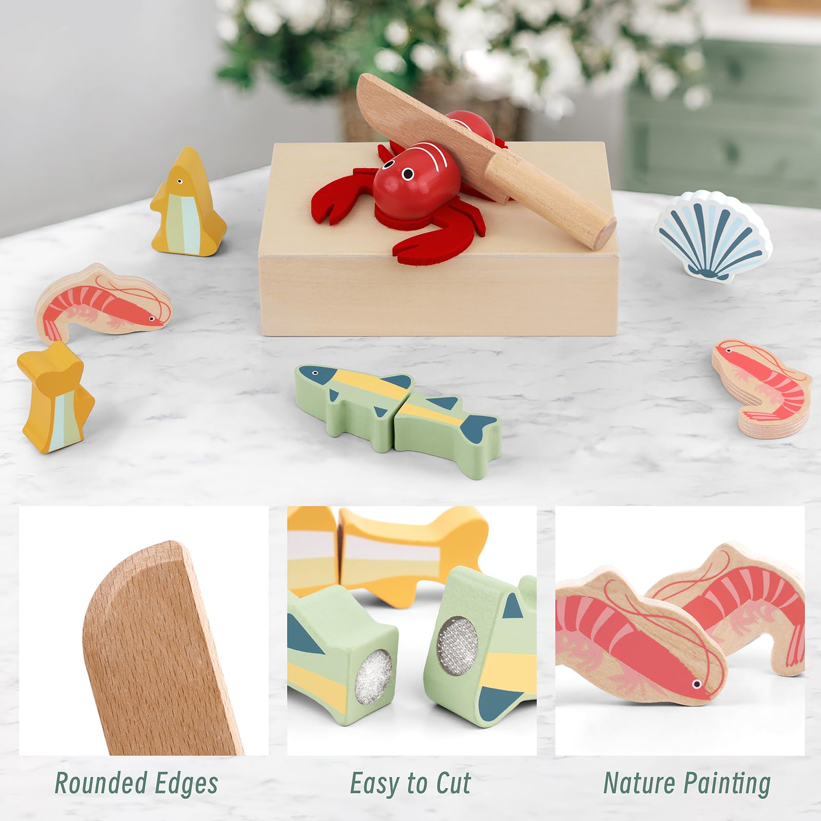 PairPear wooden storage box keeps pieces organized for easy cleanup