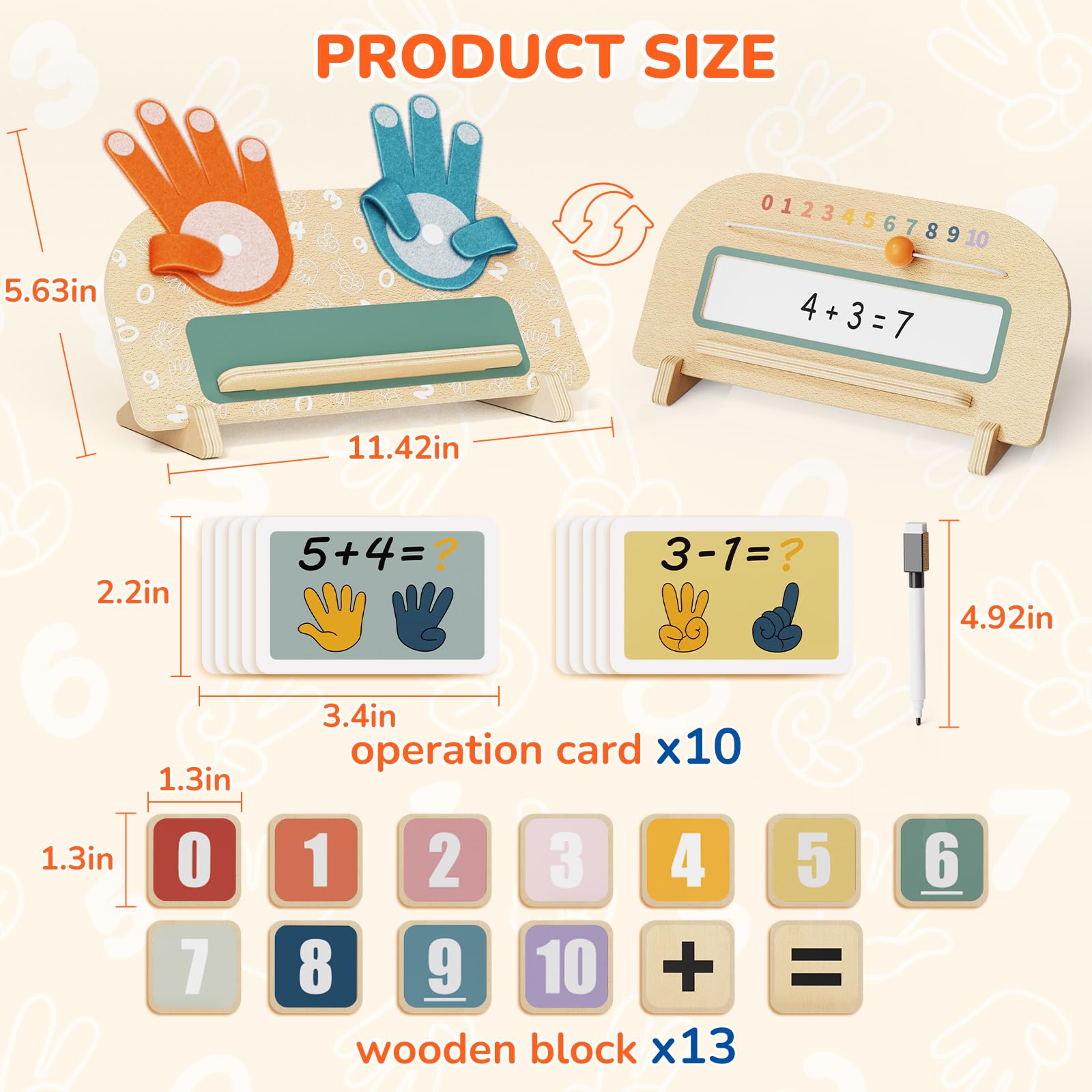 Paisure 2-in-1 Montessori toys writing board side enables practice writing and subtraction.